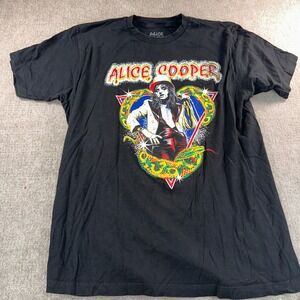Alice Cooper Too Close For Comfort Tour Shirt Black Graphic Tee Mens LG 2021